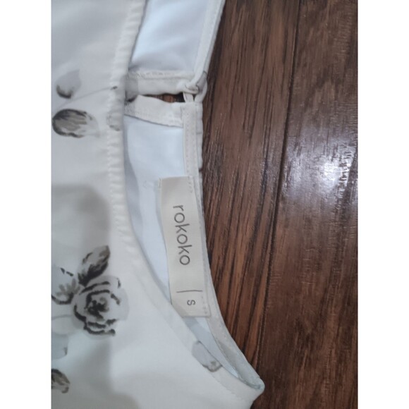 Rokoko womens small long sleeve cream dress floral print - Picture 2 of 4